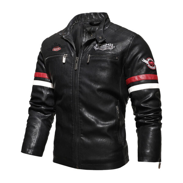 Speed Leather Jacket Motorcycle Badge Jacket - Image 5