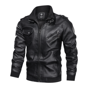 Espnman Men's Leather Motorcycle Jacket
