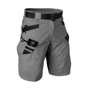 Men's Outdoor Tactical Colorblock Skull Zipper Cargo Shorts