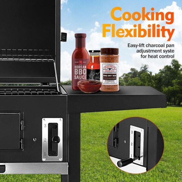 Portable Charcoal BBQ Grill Trolley - Image 6
