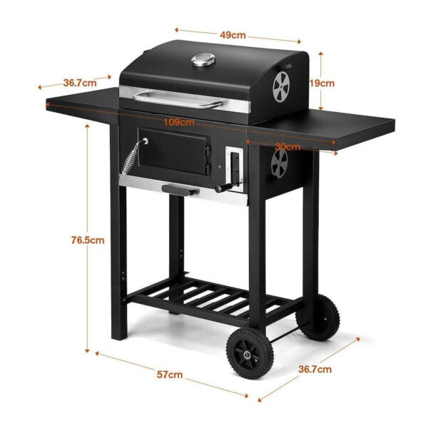 Portable Charcoal BBQ Grill Trolley - Image 3