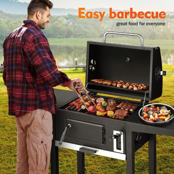 Portable Charcoal BBQ Grill Trolley - Image 7
