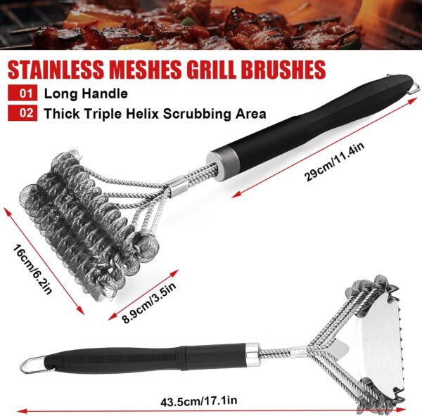 BBQ Grill Cleaning Brush with Wire Bristles - Image 2