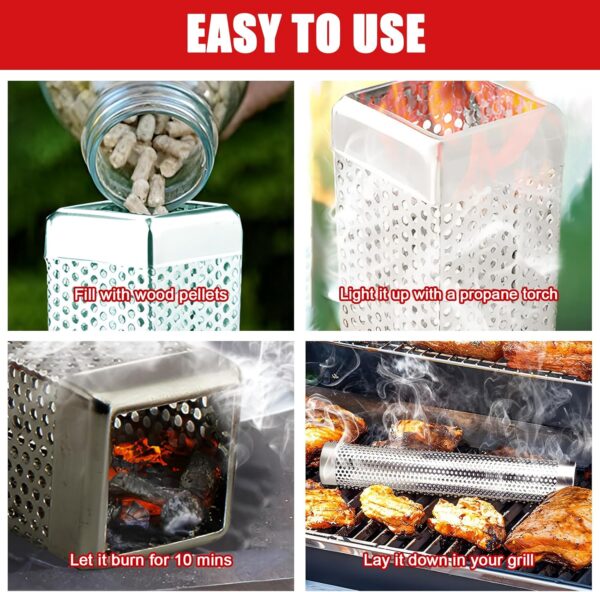 Square Smoke Tube for Pellet Grill - Image 4