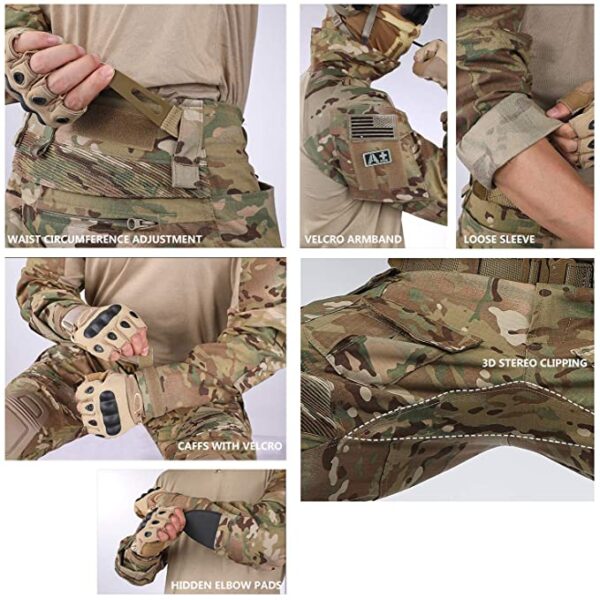 G3 Combat Clothing Suit Men's Tactical Uniform（With Removable Knee Pads） - Image 3