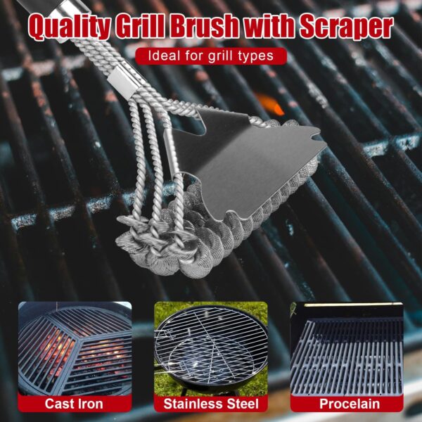 BBQ Grill Cleaning Brush with Wire Bristles - Image 5