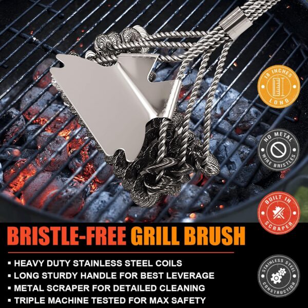 BBQ Grill Cleaning Brush with Wire Bristles - Image 4
