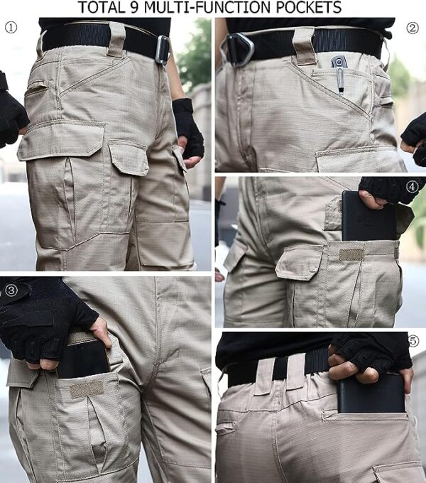 Gear Men's Tactical Cargo Pants Waterpoof Lightweight Rip Stop EDC Military Combat Trousers - Image 7