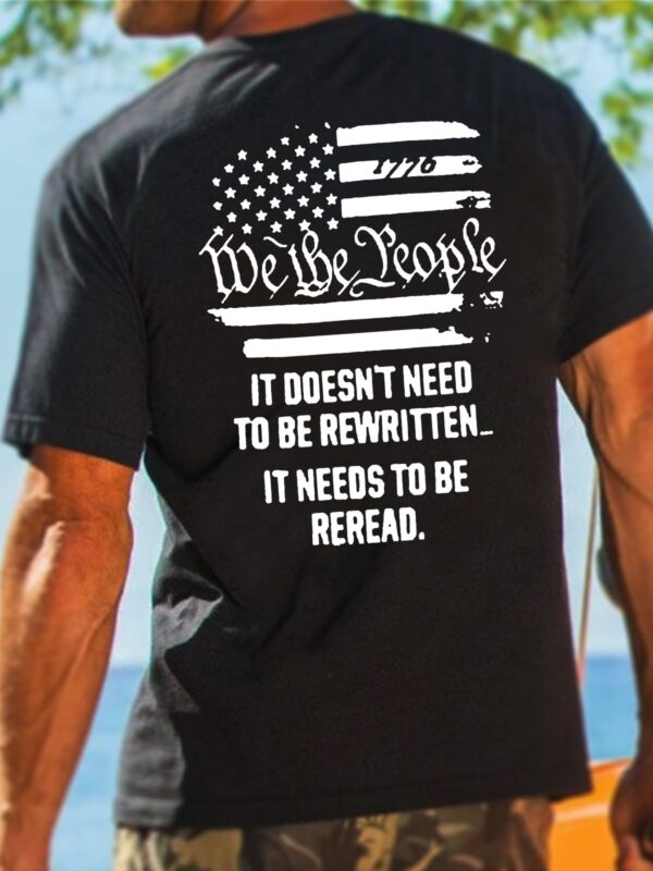 It Doesn't Need To Be Rewritten Men's Casual Short Sleeve Shirts & Tops - Image 3