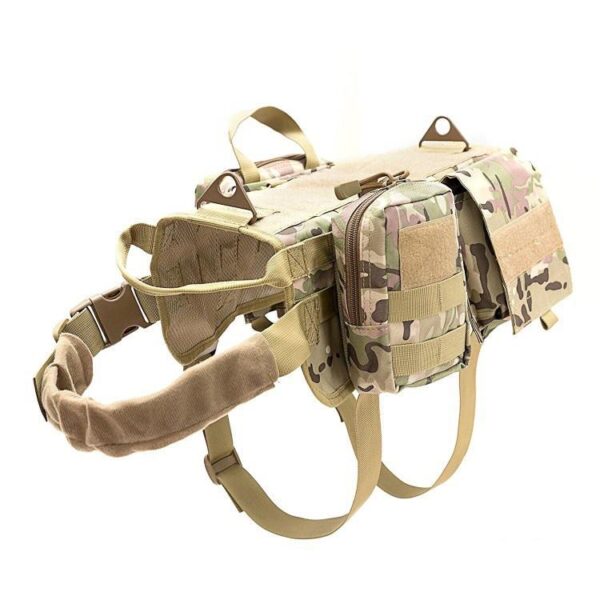 3 Colors Tactical Dog Harness Adjustable Military K9 Harness Vest with 3 Detachable Pouches - Image 9