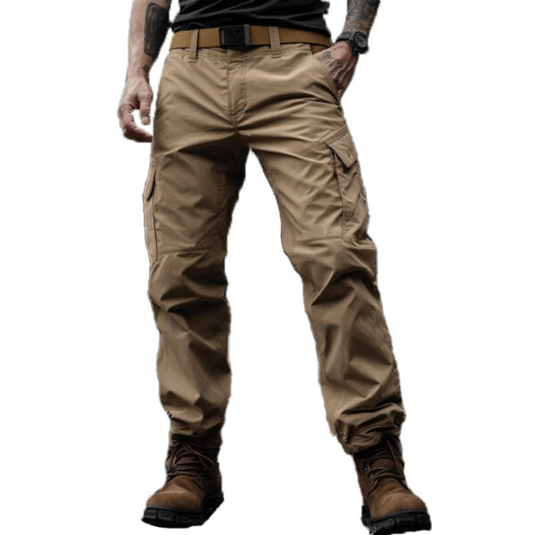 Men's Outdoor Comfortable Waterproof Ripstop Solid Color Training Pants - Image 2