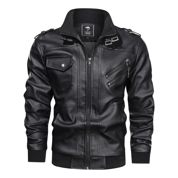 Espnman Men's Leather Motorcycle Jacket - Image 4