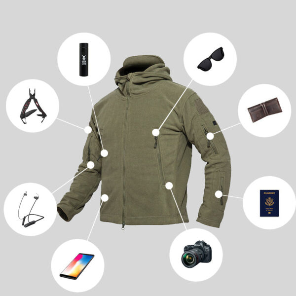Archon Warm Fleece Hooded Tactical Military Jacket Coat - Image 4
