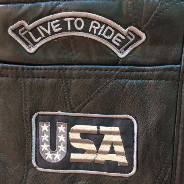 American Eagle Live To Ride Leather Vest - Image 4