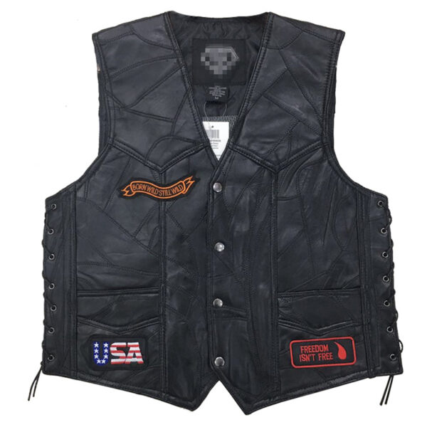 Golden Hawk Ride Free Leather Vest - Image 2