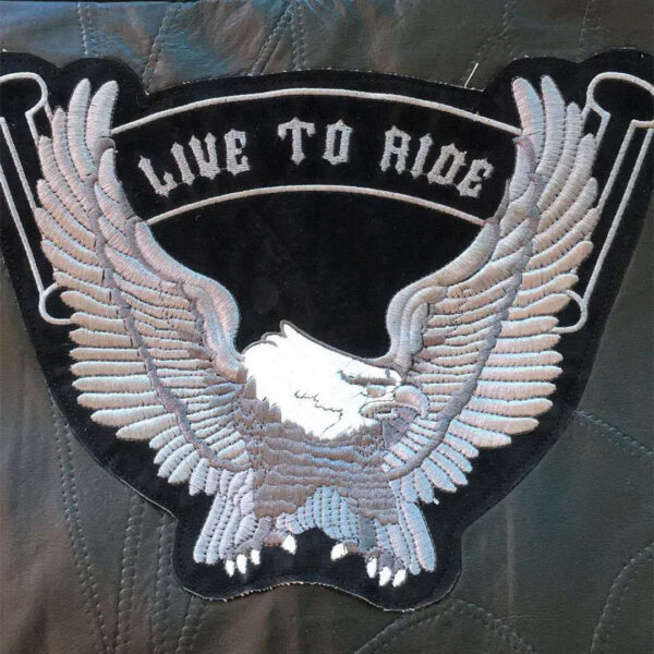 American Eagle Live To Ride Leather Vest - Image 3