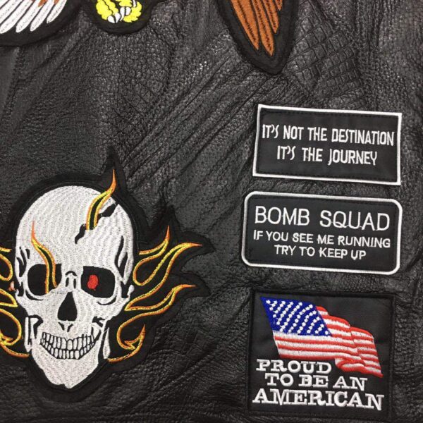 American Eagle 23 Patches Leather Vest - Image 3
