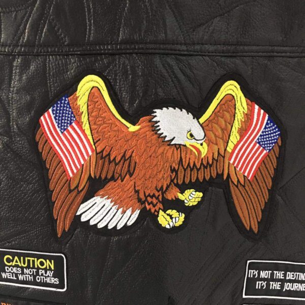 American Eagle 23 Patches Leather Vest - Image 4