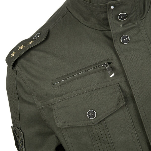Men's Outdoor Casual Loose Stand Collar Hooded Jacket - Image 3