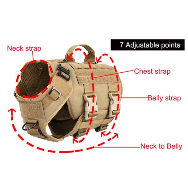 Adjustable German Shepherd Tactical Dog Harness Vest With Handle - Image 3