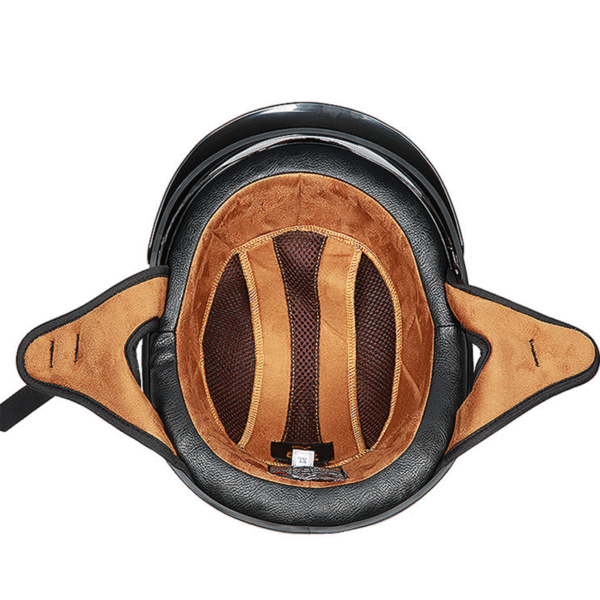Sun Shield Half Helmet DOT - Gloss Black - Image 4