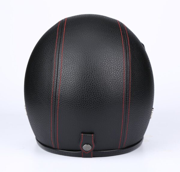 Vintage Harley 3/4 Open Face Helmet - Black Leather - Image 5