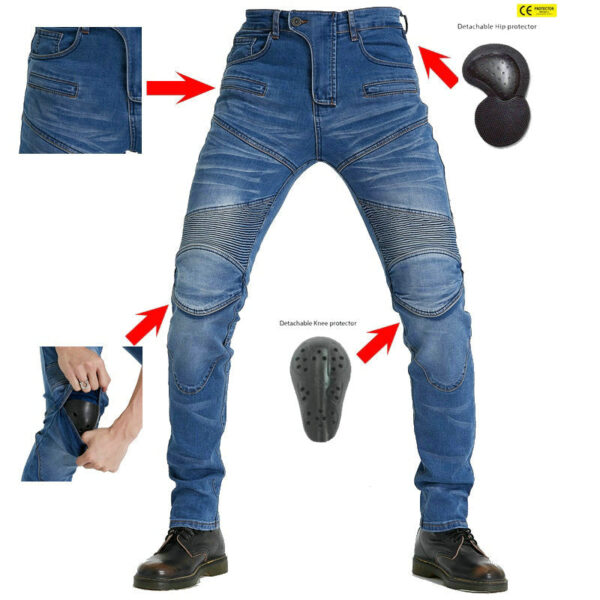 Motorcycle Riding PK718 Jeans With Protection Gear -Blue - Image 2
