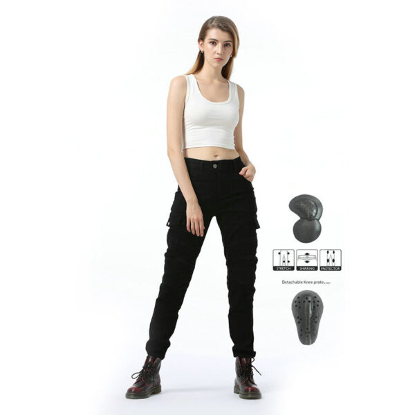 Flame 6 Lady Biker Jeans with CE Armor Protector - Image 3