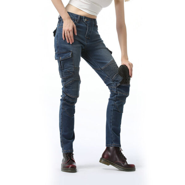 Flame 6 Lady Biker Jeans with CE Armor Protector - Image 8