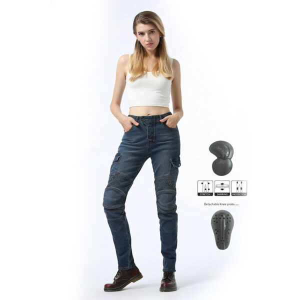Flame 6 Lady Biker Jeans with CE Armor Protector - Image 7