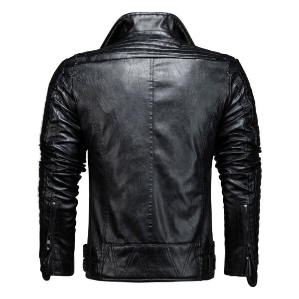 Men's Classic Moto Leather Jacket - Image 5