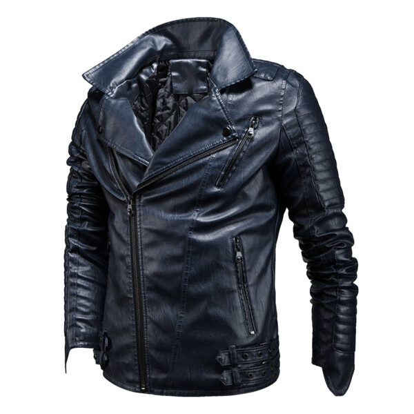Men's Classic Moto Leather Jacket - Image 2