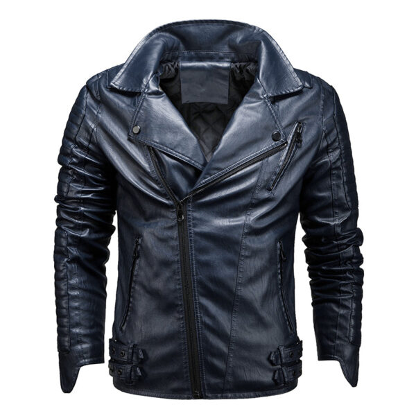 Men's Classic Moto Leather Jacket - Image 4