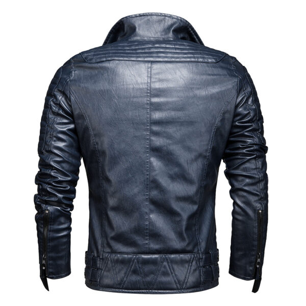 Men's Classic Moto Leather Jacket - Image 6