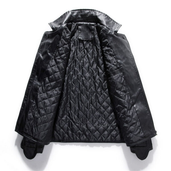 Men's Classic Moto Leather Jacket - Image 7