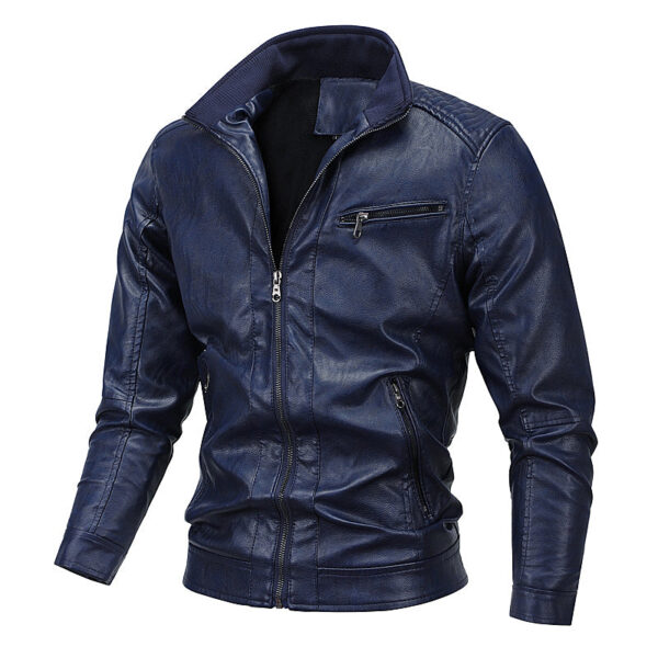 Men's Slim Fit Moto Jacket - Image 9