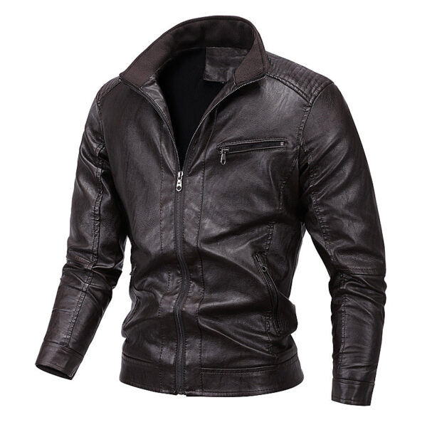 Men's Slim Fit Moto Jacket - Image 3