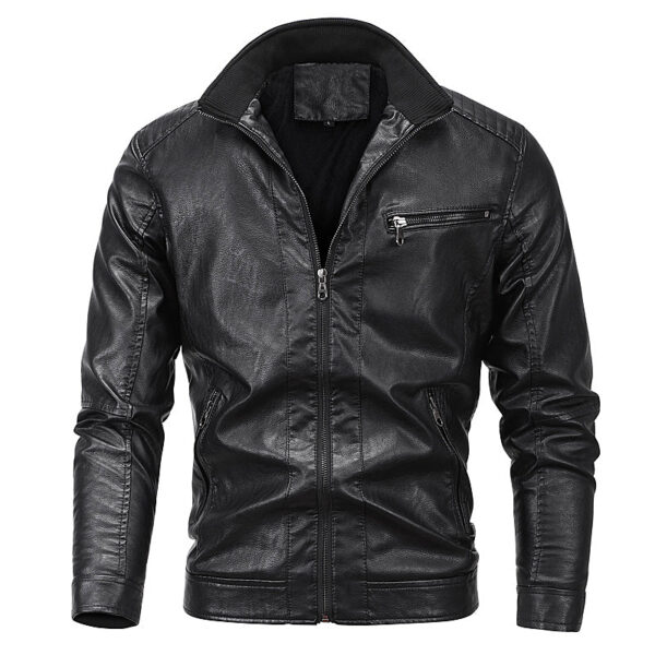 Men's Slim Fit Moto Jacket - Image 4