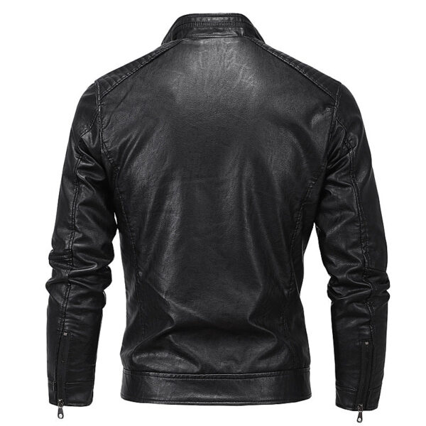 Men's Slim Fit Moto Jacket - Image 5