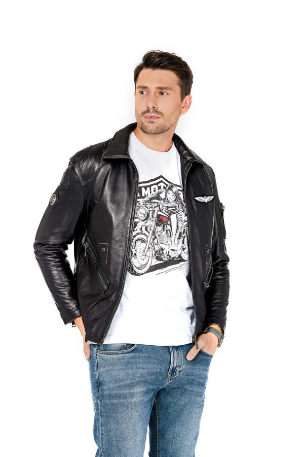 Eagle CM1 Men's Motorcycle Leather Jacket - Image 4