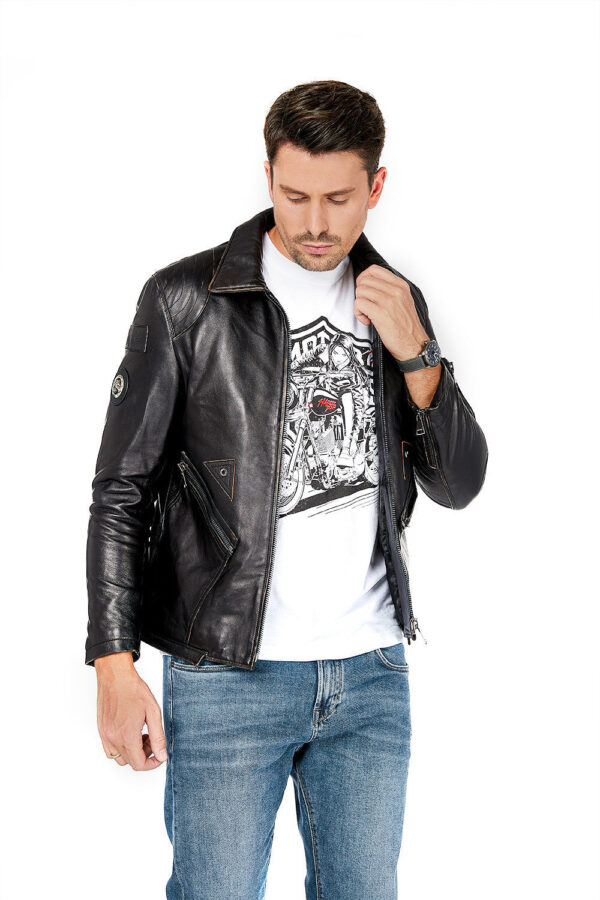 Eagle CM1 Men's Motorcycle Leather Jacket - Image 3