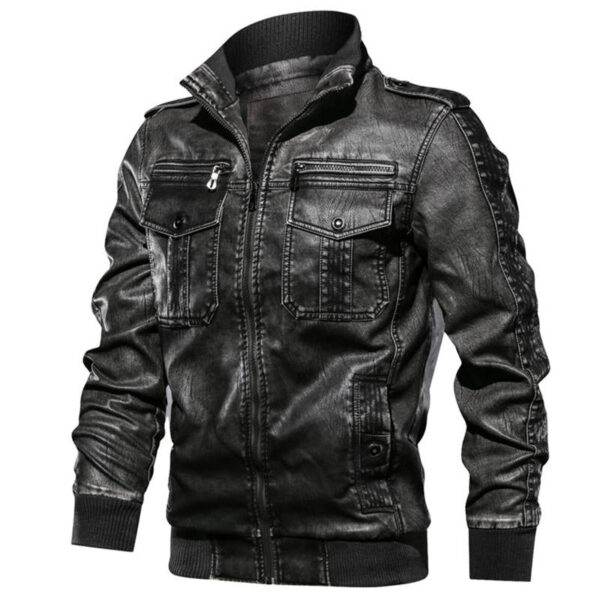 Vintage Moto Leather Jacket - Image 4