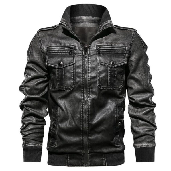 Vintage Moto Leather Jacket - Image 3