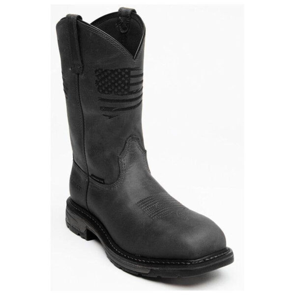 Men's Handmade chukka Leather Boots with America flag  Liberty Western Work Composite Toe footwear - Image 2