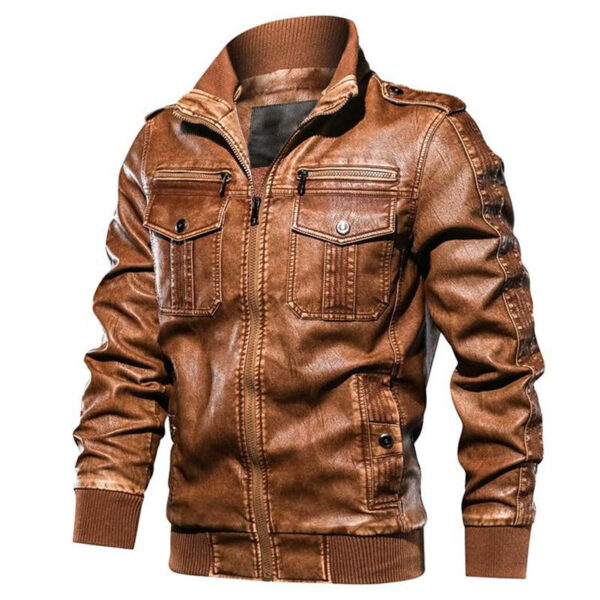 Vintage Moto Leather Jacket - Image 2