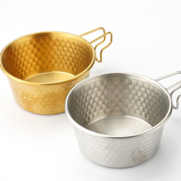 Folding Wire Handle Outdoor Camping Bowl - Image 2