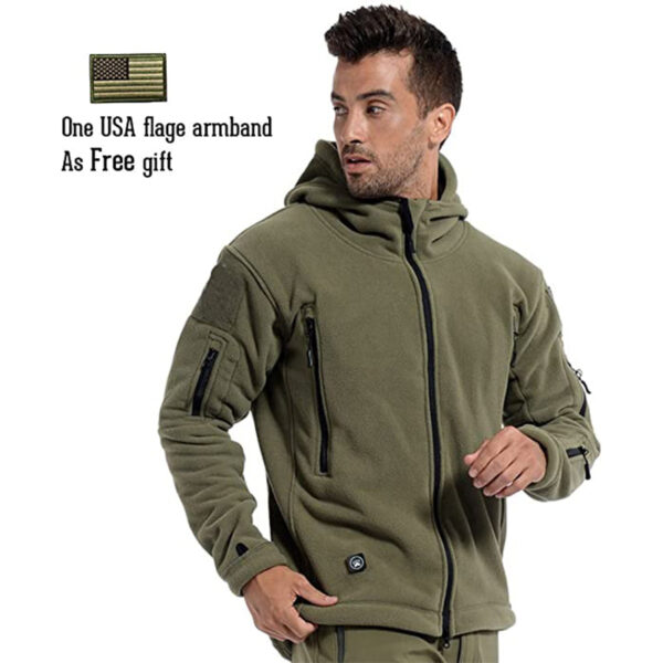 Archon Warm Fleece Hooded Tactical Military Jacket Coat - Image 5