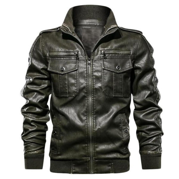 Vintage Moto Leather Jacket - Image 5