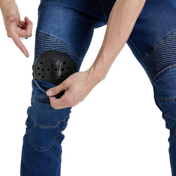 Motorcycle Riding N97 Jeans With Knee Pads - Blue - Image 2