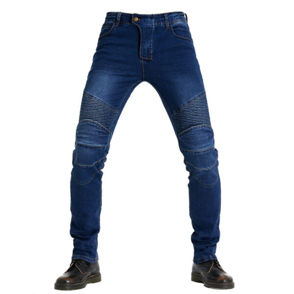 Motorcycle Riding N97 Jeans With Knee Pads - Blue - Image 3
